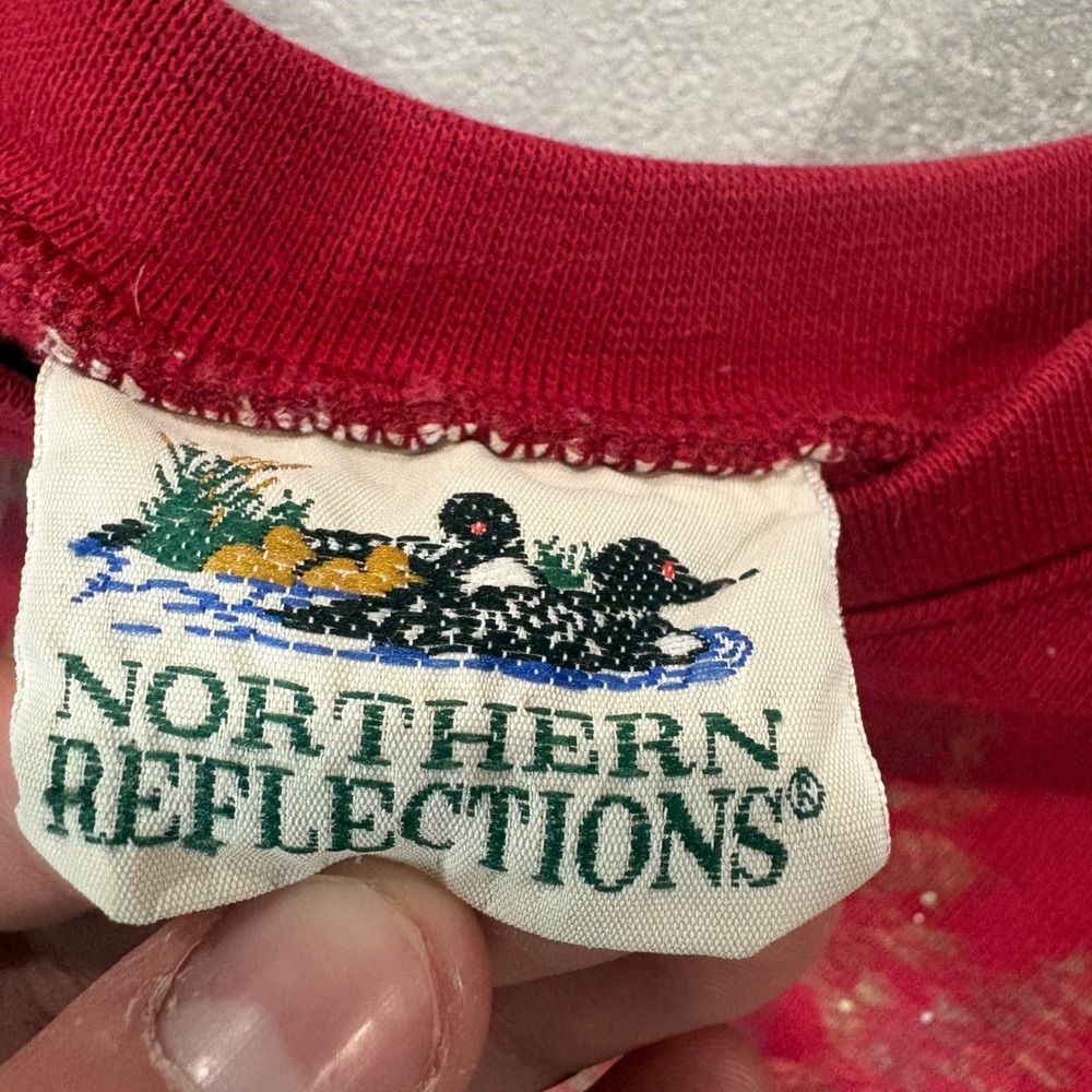 Northern Reflections Vintage Red Winter Sleigh Graphic Sweatshirt Oversized XL - Picture 3 of 6